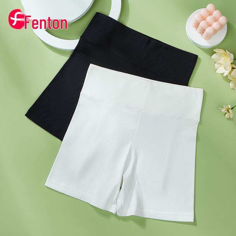 Fenteng Women s Antibacterial Seamless Mid-High Waist Safety Shorts (2-Pack) XXL