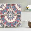3D Indian Bohemia Print Shower Curtain With Hooks Nordic Style Bohemian Style Mandala Waterproof Fabric Home Bathroom Curtains