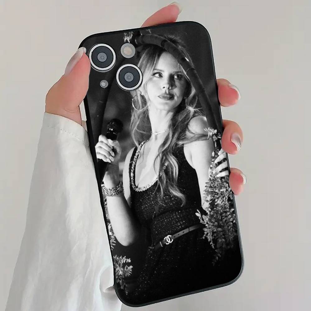 Singer L-LanaS D-Del R-Rey Phone Case Cool Black Silicone Soft For IPhone 16 15 14 13 12 11 X XR Plus Pro Max Plus