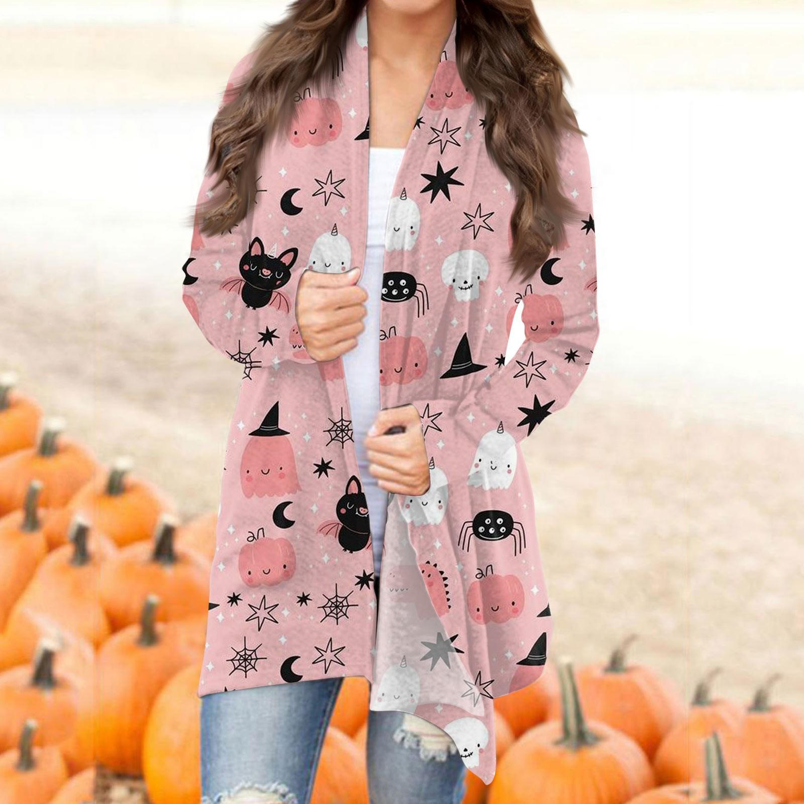 

Длинный рукав для женщин ретро принтованный топ легкий неровный подол куртка кардиган XXL розовый