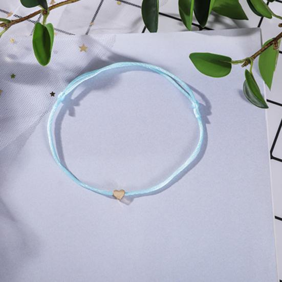 Fashion Women Heart Charm Rope Lucky Bracelet Bangle Adjustable Jewelry Gift