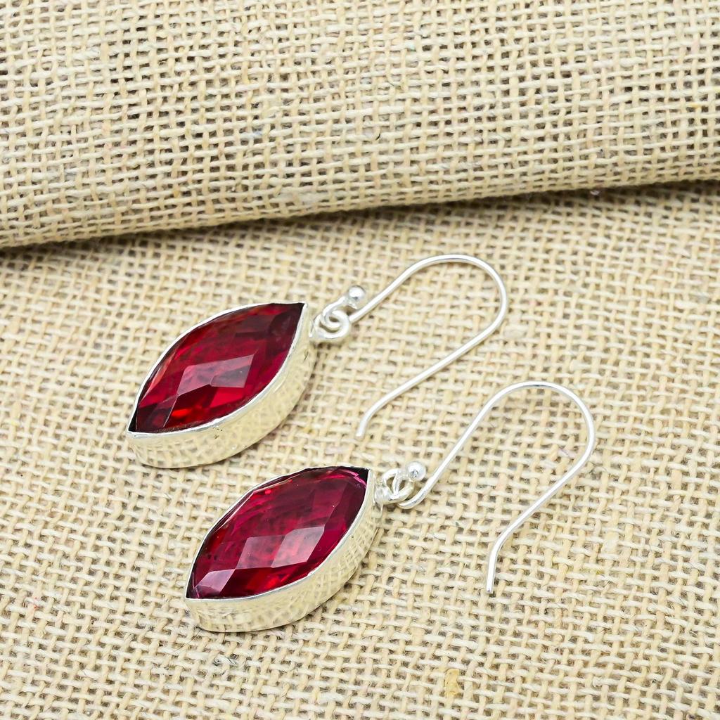 Wonderful Rubellite Gemstone Jewelry Handmade 925 Sterling Silver Earrings