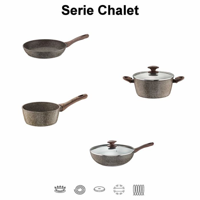 Poêle - PINTINOX - 389025 - Aluminium - Antiadhésif - Effet Pierre - 20 cm