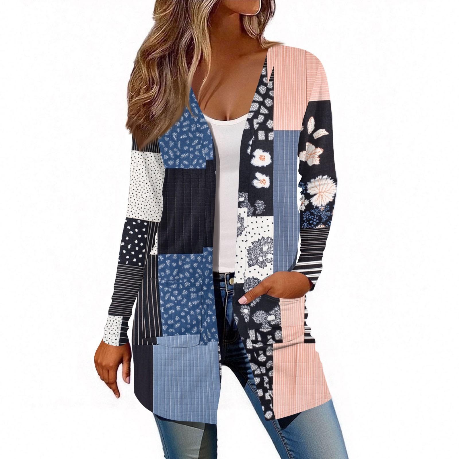 

Women s Long Sleeve Cardigan Casual Jacket With Pockets Top XL