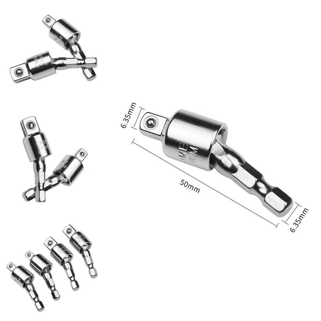 Versatile And Durable 1/4" 3/8" Hex Shank Drill Bit Wrench Socket Adapter Drive Ratchet Extension Tool