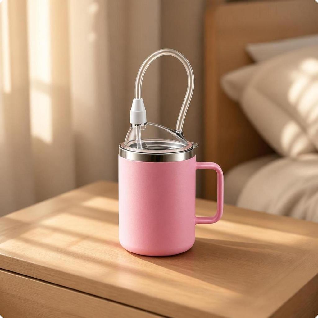 Isolierter Stillbecher | Auslaufsicheres Design, Edelstahl-Fütterer mit Deckel, für den Nachttisch