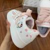Shell Head Pink Medium Heel Casual Vibe Wind Board Shoes Student Versatile Breathable Solid Color Spring
