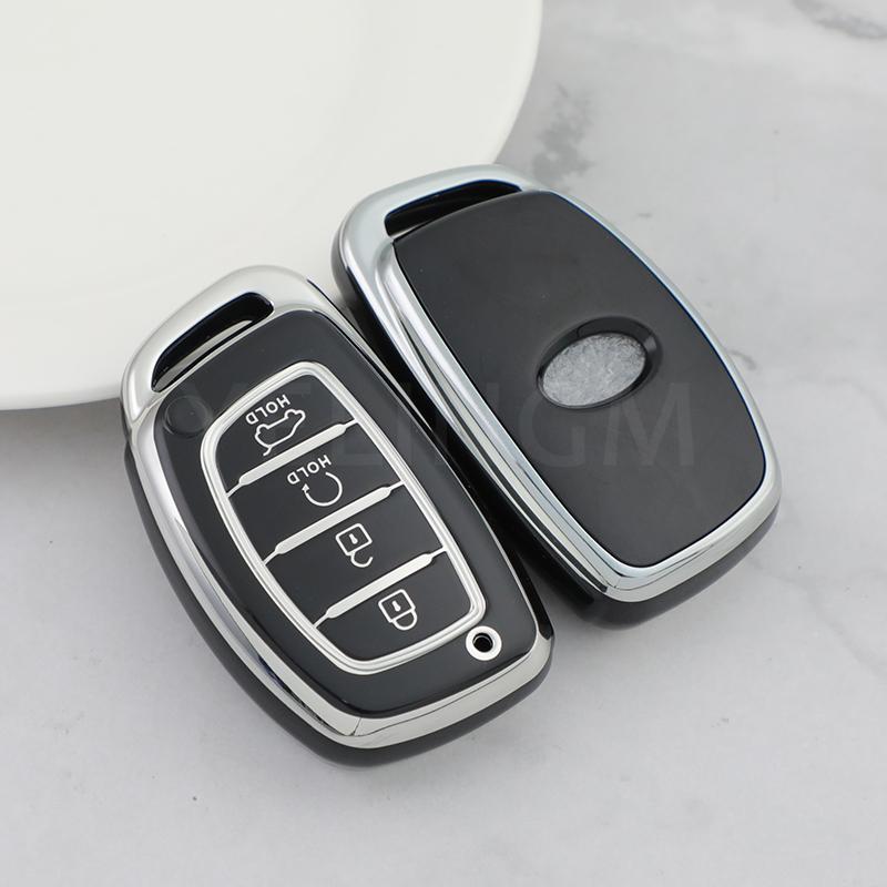 4 Buttons Smart Key Case For Hyundai Creta Ix35 Ix45 I10 I30 I40 Tucson Santa Fe Rena Sonata Elantra TPU Car Cover Accessories