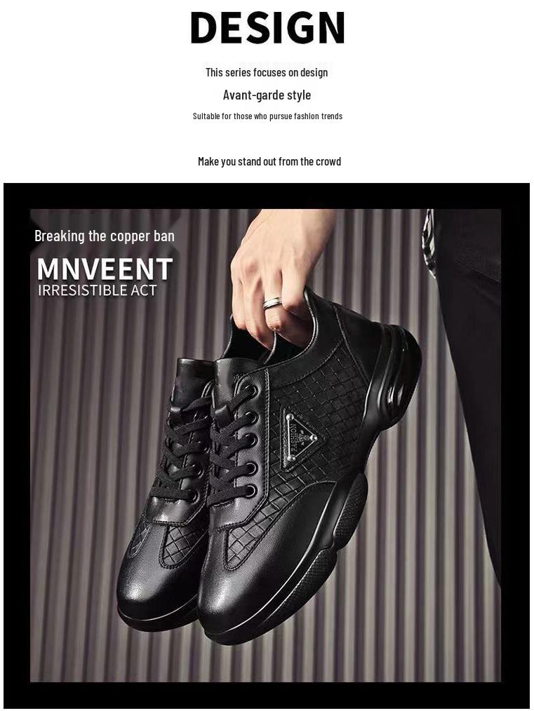 Men's Windproof Waterproof Leather Shoes: Autumn Winter Thick Sole, Comfortable, Casual, Korean Style Trend