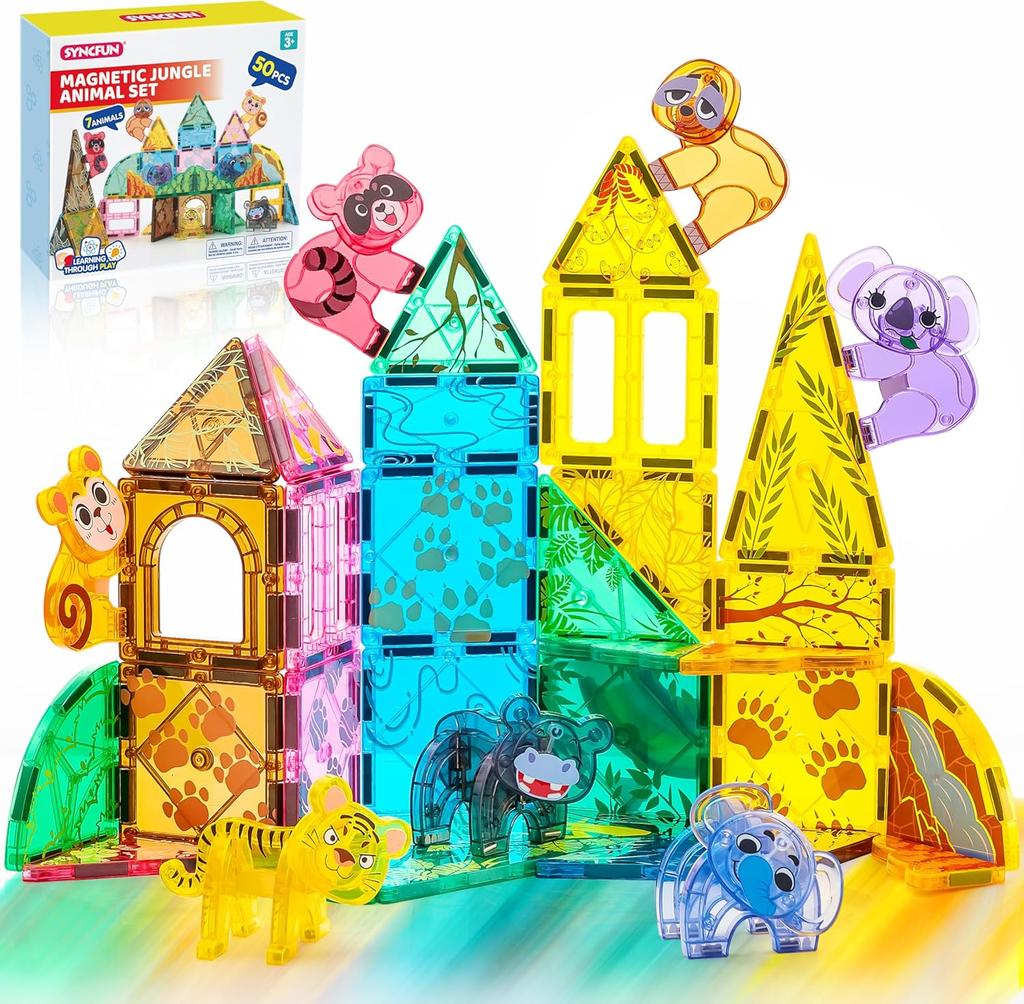 JOYFY 110/66/50 יחידות אריחי בניין מגנטיים 3D עם סט אבני בניין לכלי רכב לילדים מתנת יום הולדת חג המולד