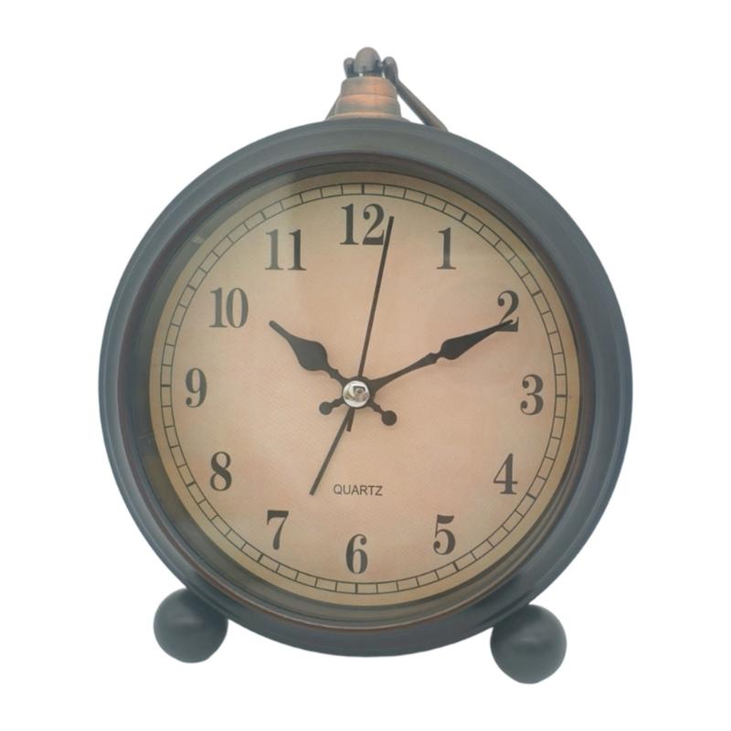 Antique 5inch Quiet Alarm Clock With Battery Operations And Builts In Night Light For Bedroom Bedsides Desk Decors