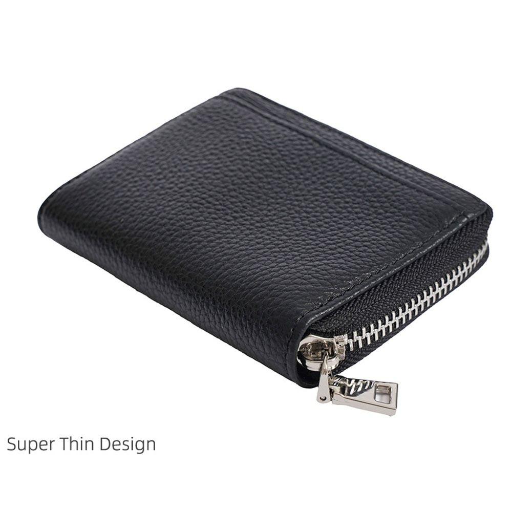 Genuine Leather Woman Short Wallet RFID Blocking Coin Purse Portable Credit Card Holders  Gift