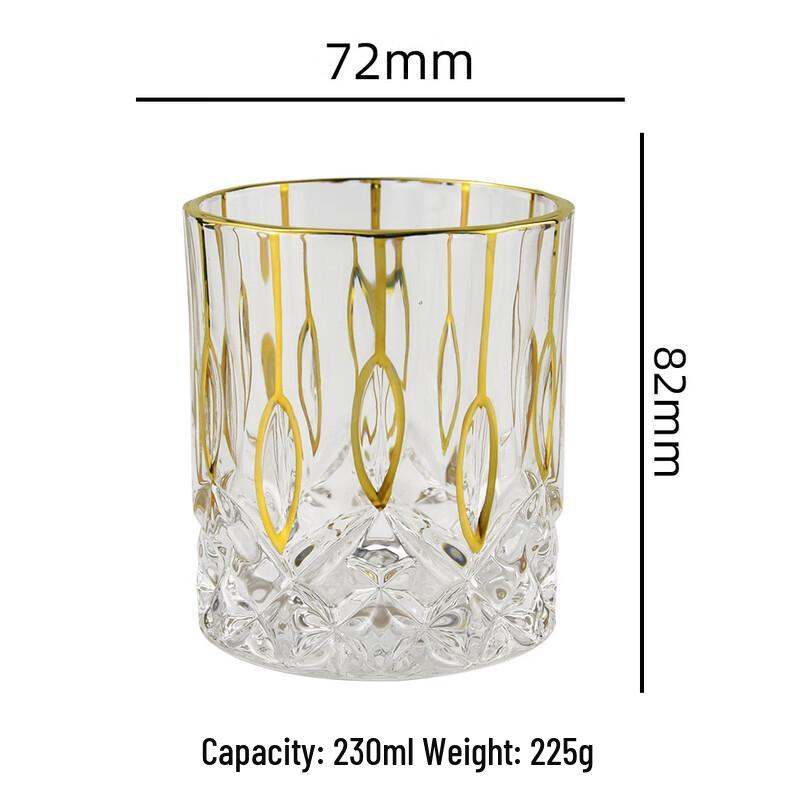 Shangqi Gold-Rimmed Crystal Whiskey Glass