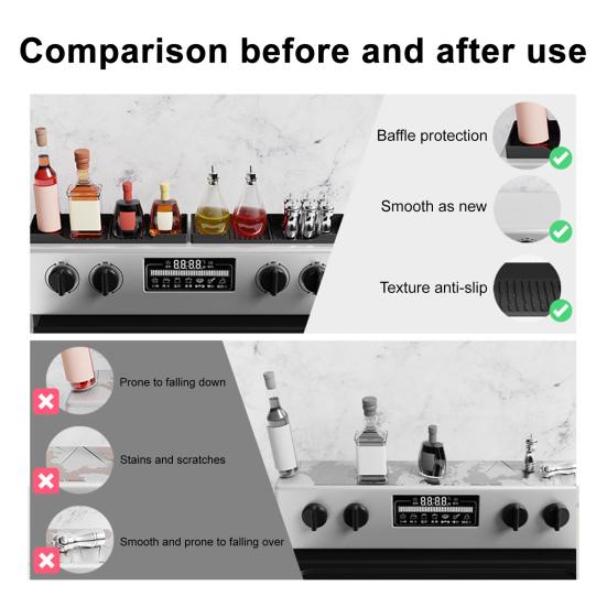 15 Inch Magnetic Spice Rack Mat Flexible Silicone Stove Top Organizer Pad No Installation Heat Resistant Non-Slip Kitchen Gadgets