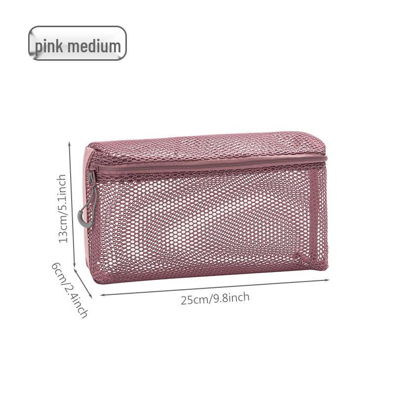 Women's Portable Mesh Honeycomb Makeup & Toiletry Bag - Visible Storage, Small & Lightweight Cosmetic Brush Bag for Travel.