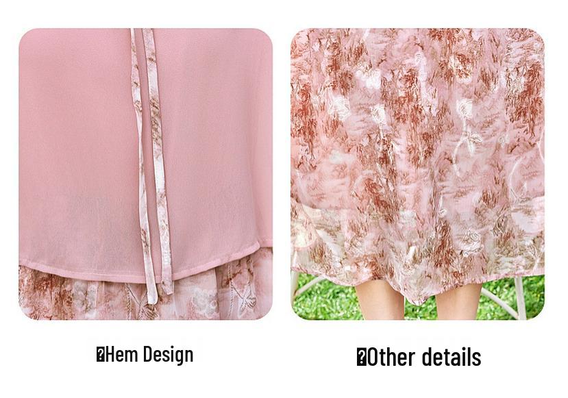 Elegant Summer Chiffon Dress for Middle-Aged Women - New Chinese Style Fashion
