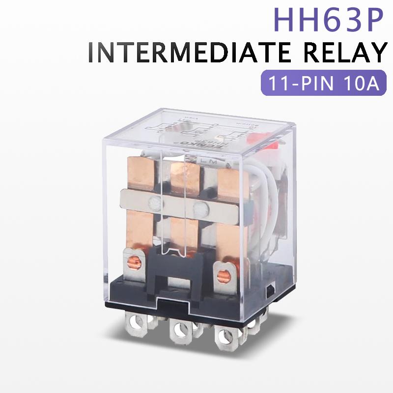 1PC HH52P HH53P HH54P HH62P HH63P HH64P DC12V DC24V Electromagnetic Intermediate Relay 8 11 14 Pin Control Switch LED Indicator Relays 5