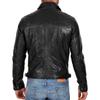 SKINOUTFIT Herren Echte Lammfell Schwarze Lederjacke Stilvolle Motorrad Bomber Biker Oberbekleidung MJ 25