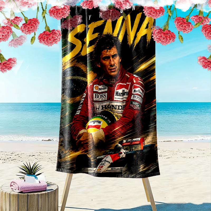 Ayrton Senna Druck Strandtuch, Großes Weiches Schnelltrocknendes Handtuch für Strand Camping Schwimmen