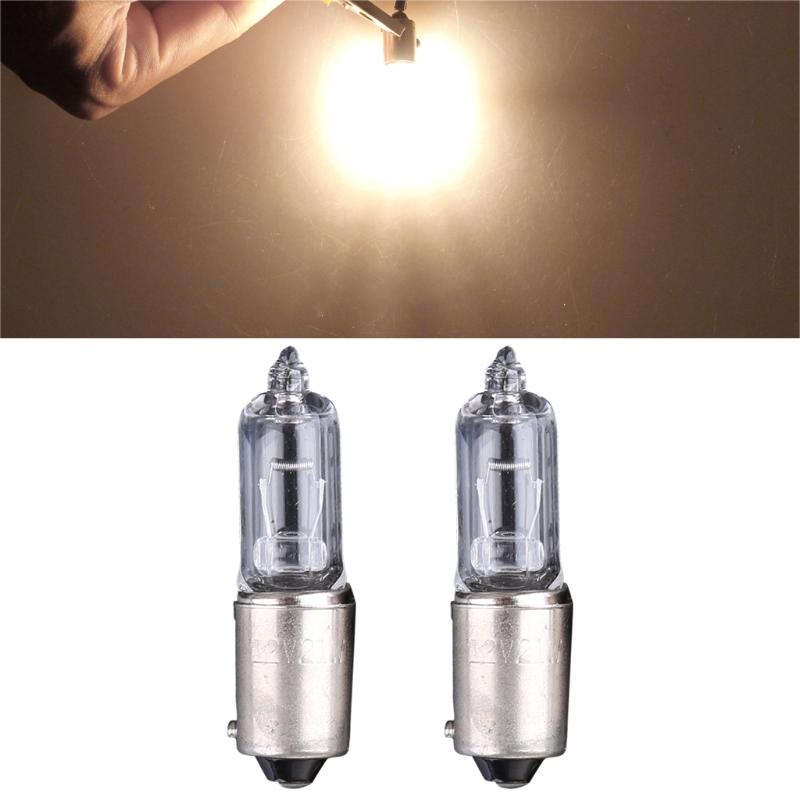 2x BAY9S H21W Halogen Light Bulb Backup Fog Car Map Dome Courtesy Side Marker Turn Lamp 12V 1.9A 250LM