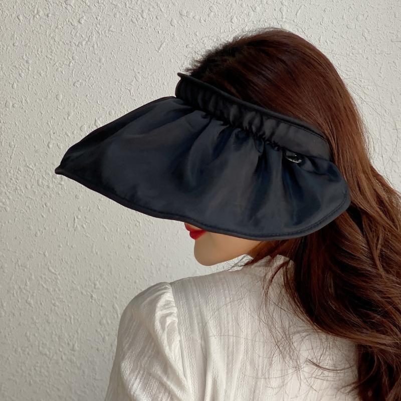Sunscreen vinyl shell hat women's UV protection sun hat summer empty top face small sun hat beach hat