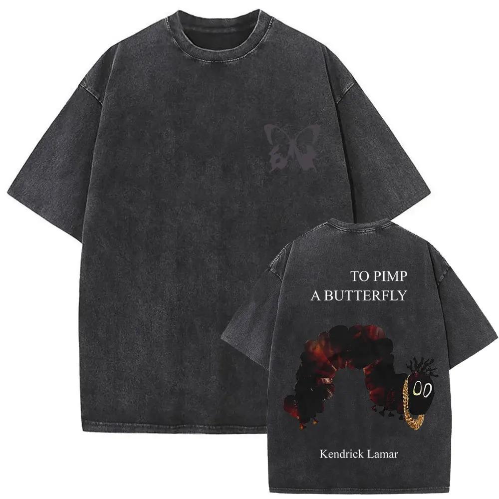 Limited Washed Vintage Rapper Kendrick Lamar DAMN Double Sided Print T-shirt Men Women Hip Hop Fashion Street Oversized T Shirts