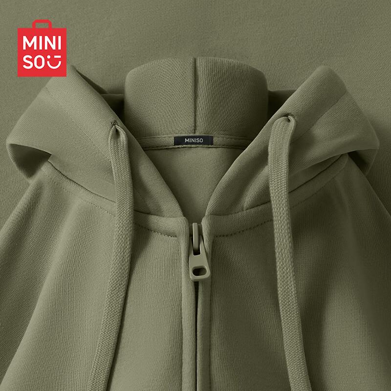 MINISO Men's 330g Heavyweight Loose-Fit Hooded Zip-Up Sweatshirt