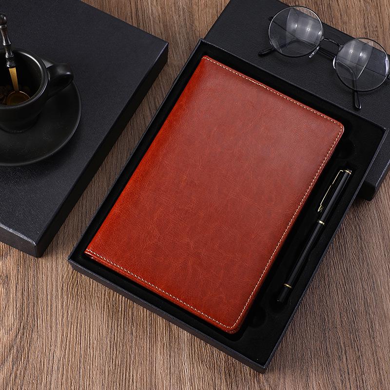 In Stock: A5 Leather Business Notebook with Custom Logo