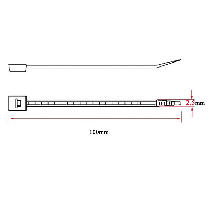 9 Color 3 * 100MM 100 / Bag Width 2.5 MM Strong Plastic Cable Ties with Self-locking Nylon Cable Ties International Standards