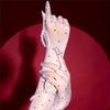 Retro Sexy Five Finger Gloves Ultra Thin Polka Dot Shiny Glossy Gloves Oil Shiny Elastic Sun Protection Gloves