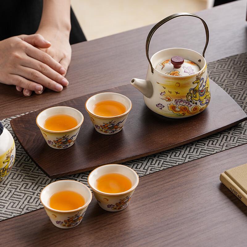 Nordic Ceramic Tea Set - Lotus Design