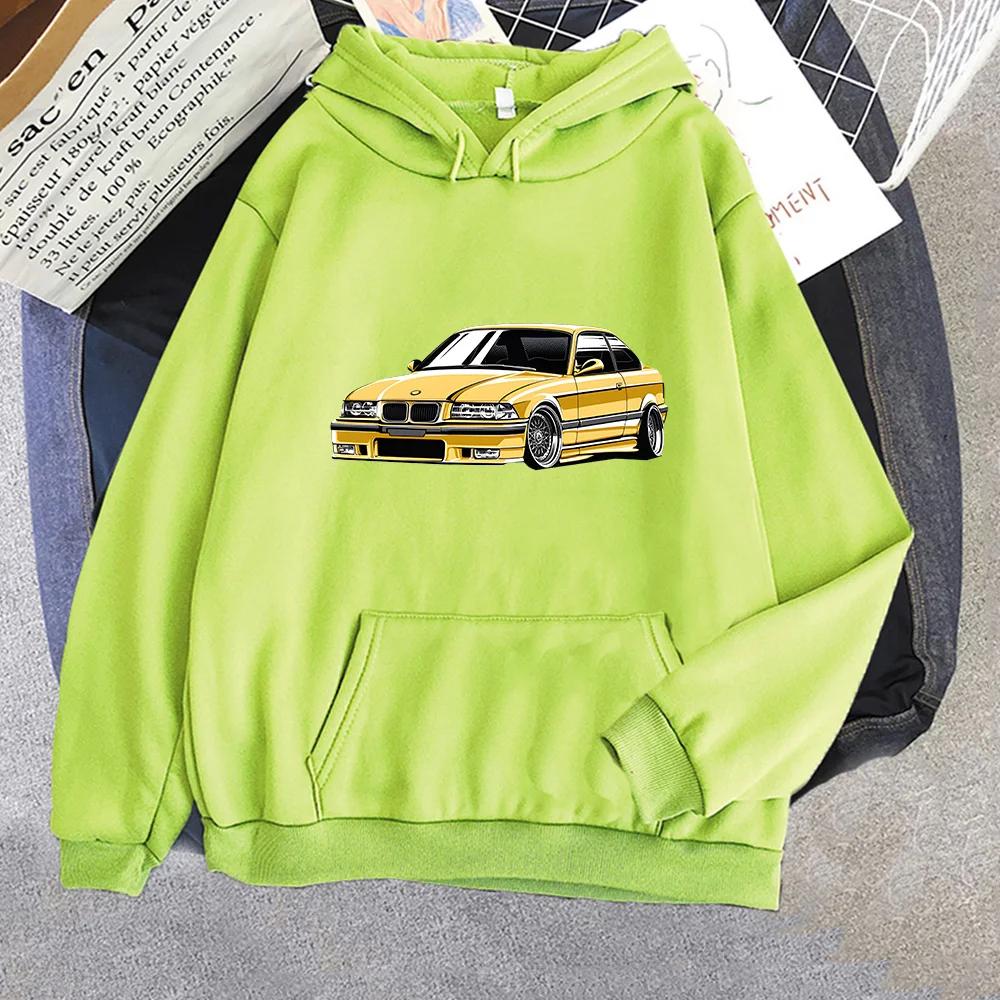 Man Car Printing Hoodies Male Handsome Street Sweatshirts Autumn Winter Long Sleeve Pullovers Soft Fleece Clothing Brand Tops