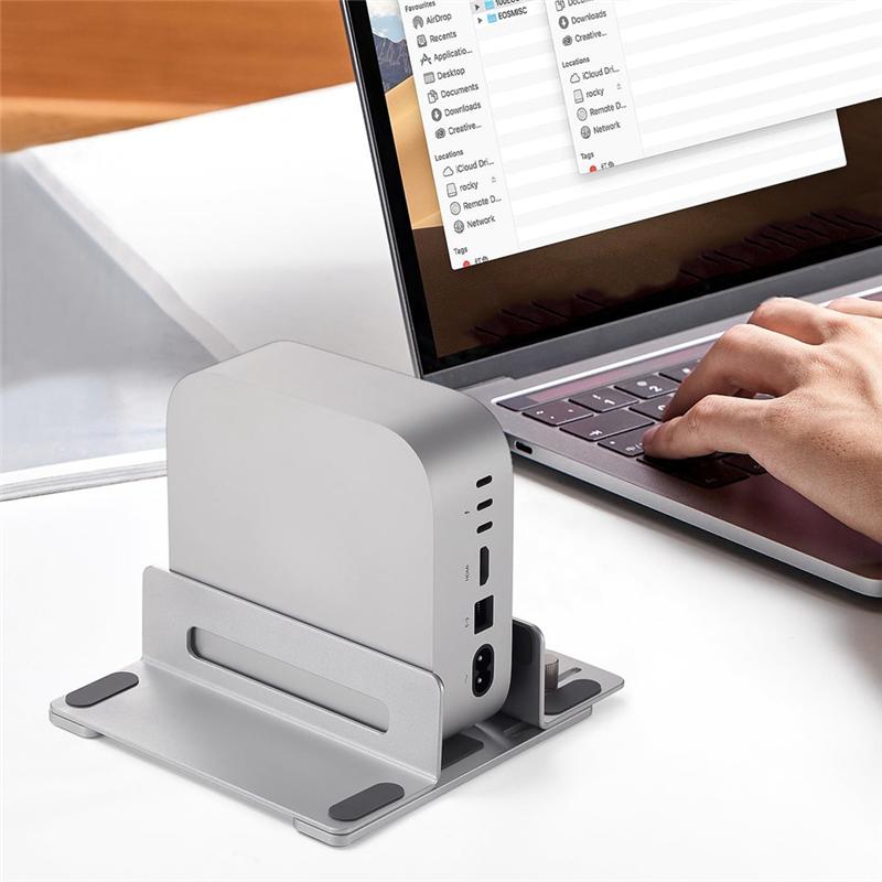 A03F-Aluminum Alloy Base For Mac Mini M4 Pro Anti Slip Computer Multifunction Bracket Cooling Base