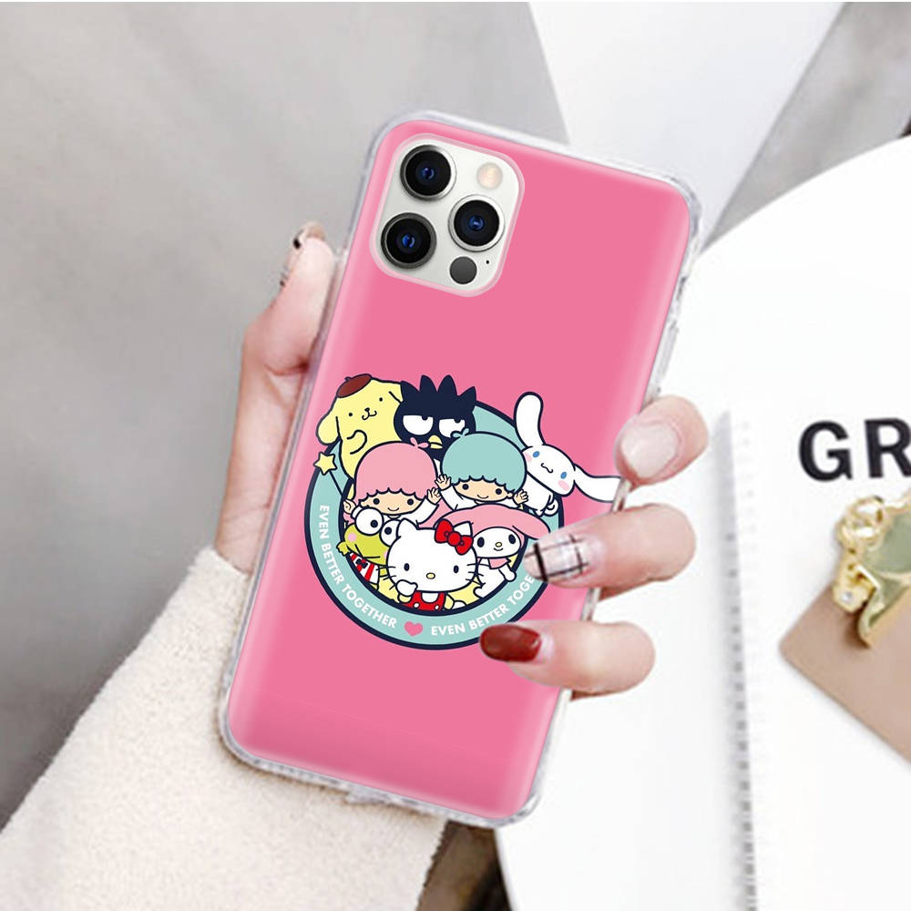 JZ10 Sanrio Characters Transparent Case for Samsung A04 A14 A23 M33 M53 Realme 10 9 C35 C55 VIVO Y02 X80 Infinix Hot 30 Note 11 Tecno Spark 8P Pro