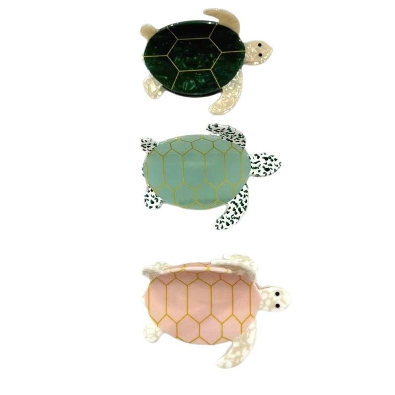 Lovely Acrylic Turtles Shape Hair Clip For Women Realistic Marine Design Hair Accessories For Parties And Daily Use