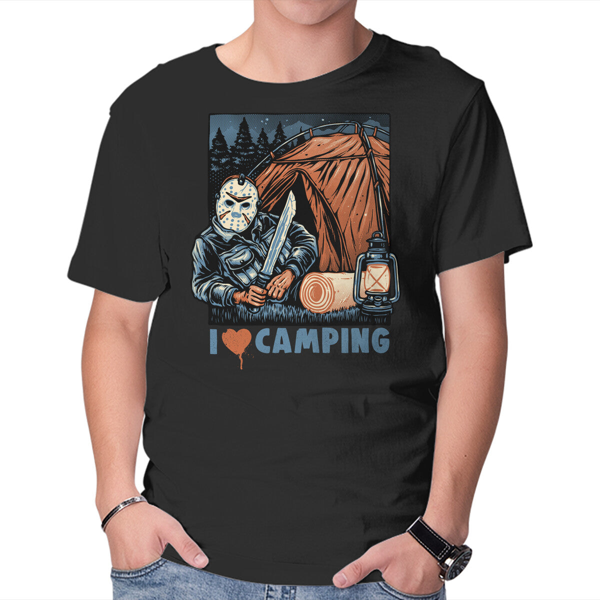 Unisex Crew Neck T-Shirt In Love With Camping Graphic Short Sleeve Casual Tee XXL