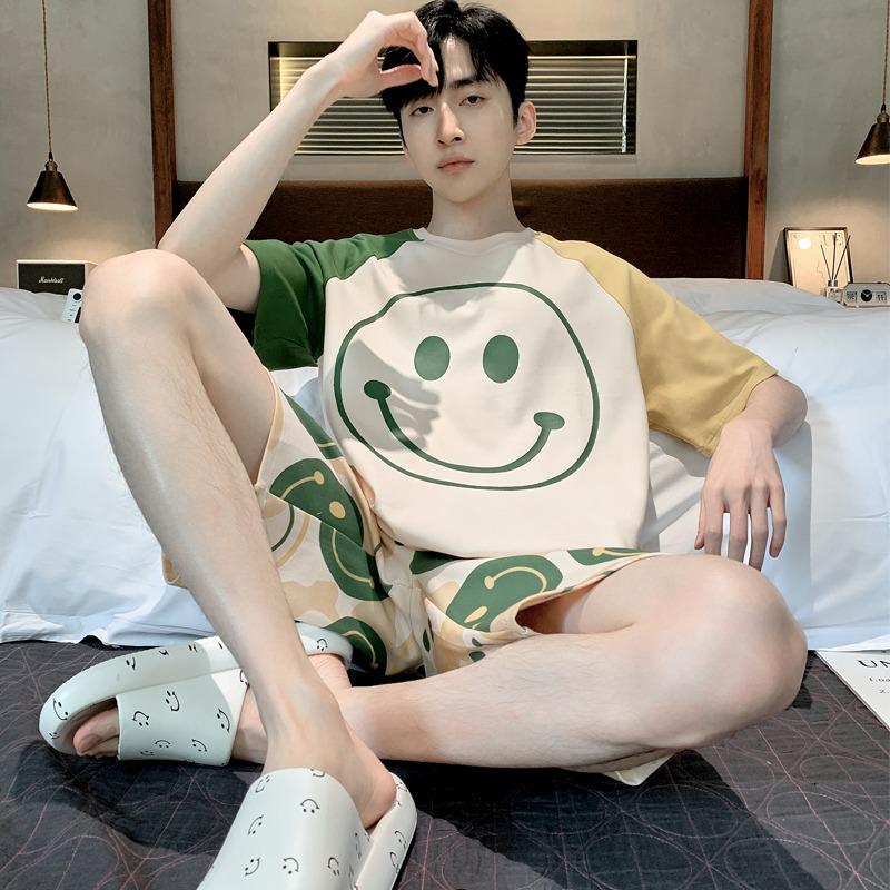 

Подростковый летний пижамный комплект большого размера: Короткий рукав и шорты, свободный крой, носить дома или на улице XL