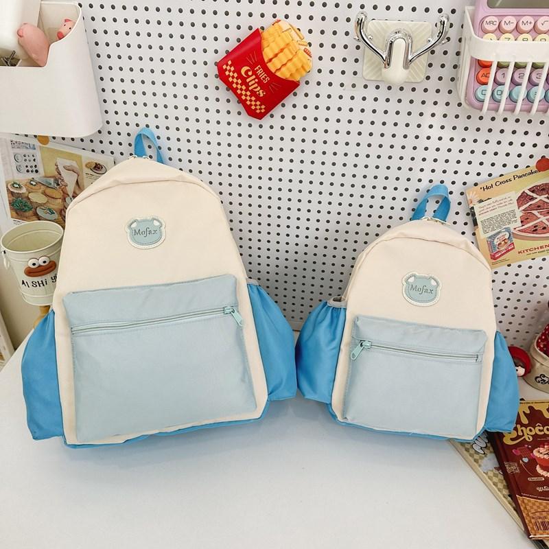

2024 new backpack small, medium and large class backpack cute children s simple color matching schoolbag