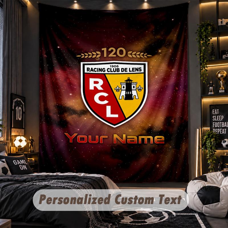 Tapestryracing club de lens Custom Name Text Personalized Wall Hanging Tapestry Home Wall Decor