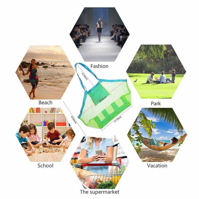 Children Sand Away Protable Mesh Bag Children Bath Playthings Storage Bags Swimming Large Beach Bag Ideal for Towels Women Cosmetic Makeup Bag