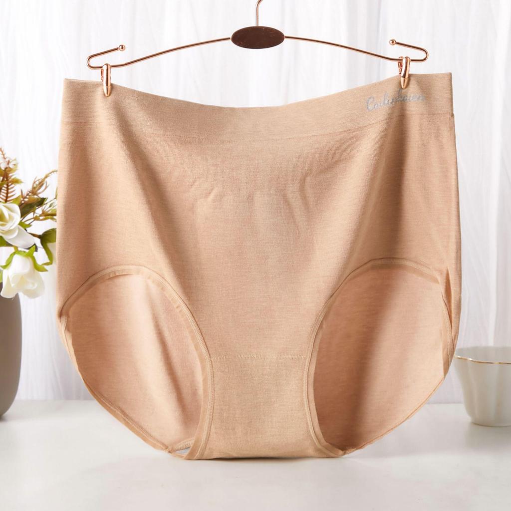 Plus Size Modal Cotton Seamless Mid-High Waist Triangle Panties for Women
