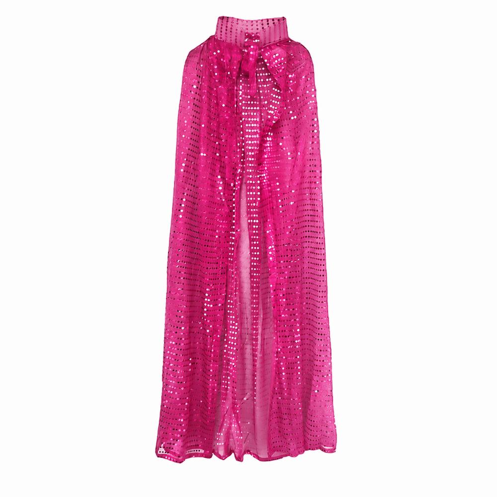 Langes Glitzer-Cape Vintage Glänzender Umhang Neues Halloween Cosplay Robe Festival