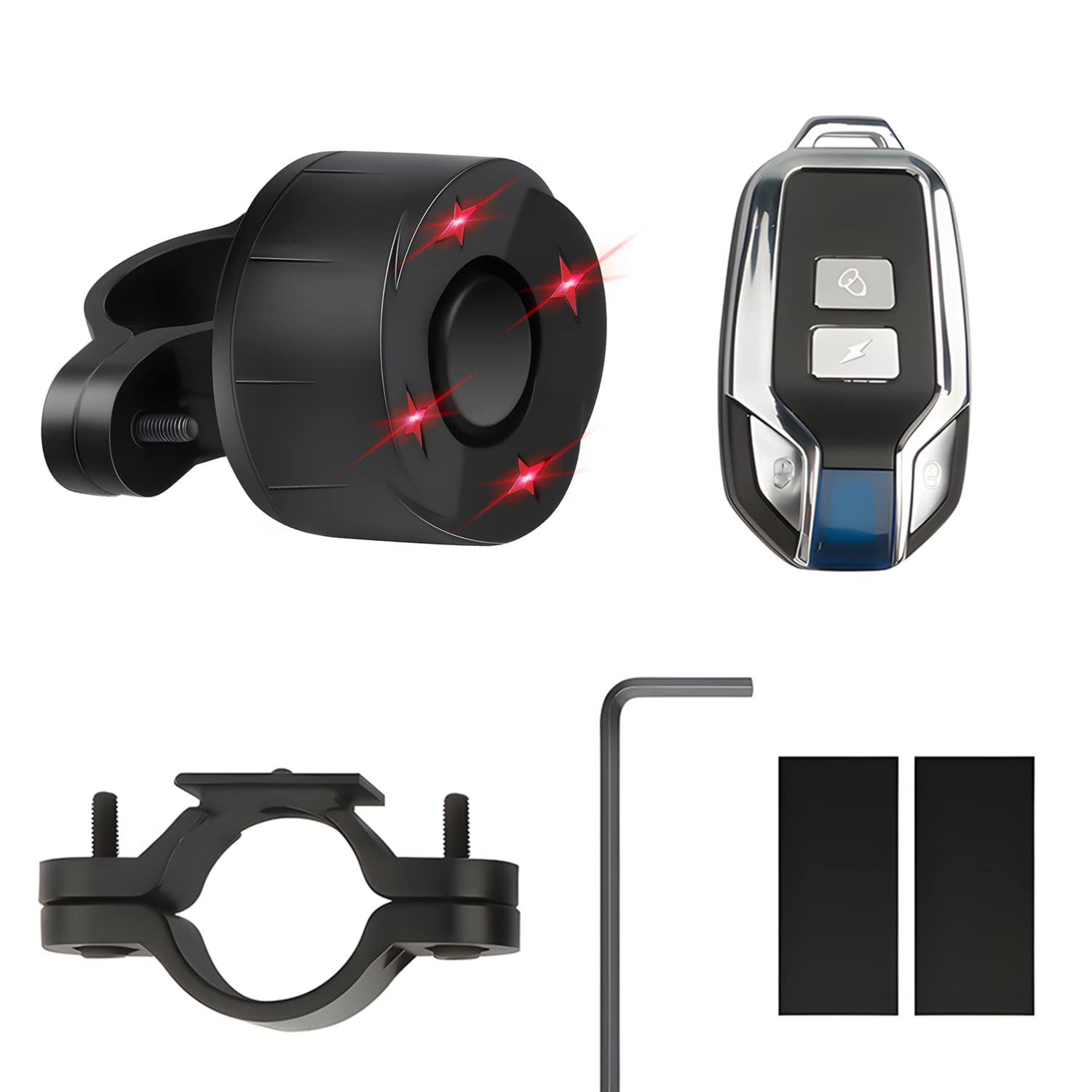 

Охранная сигнализация с зарядкой от USB для мотоциклов и автомобилей, зуммер безопасности, регулируемая громкость, противоугонные изделия, пульт дистанционного управления в комплекте, IP5