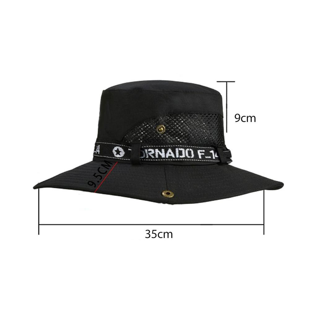 Men s Fisherman Hat Summer Outdoor Fishing Sunscreen Face Cover UV Protection Big Brim Black