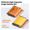 3.6V 1350mAh לסוללה עבור פנס ראש Petzl Actik Core DL-PZ682 E99ACA, עבור TIKKINA TIKKID TIKKA ZIPKA ACTIK ACTIK CORE