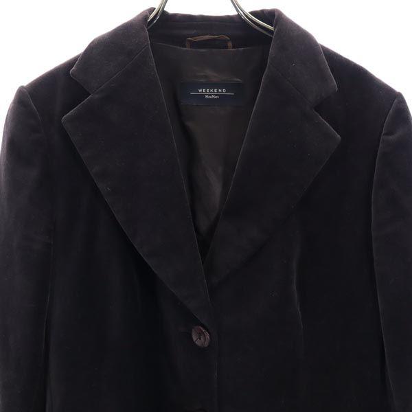MAX MARA WEEKEND Tailored Jacket 44 Brown Velor-like Women Used
