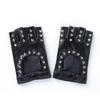 Fashion Hollow Rivets Bright Leather Sexy Stage Performance Gloves Female Pu Imitation Leather Halloween Punk Knight Male