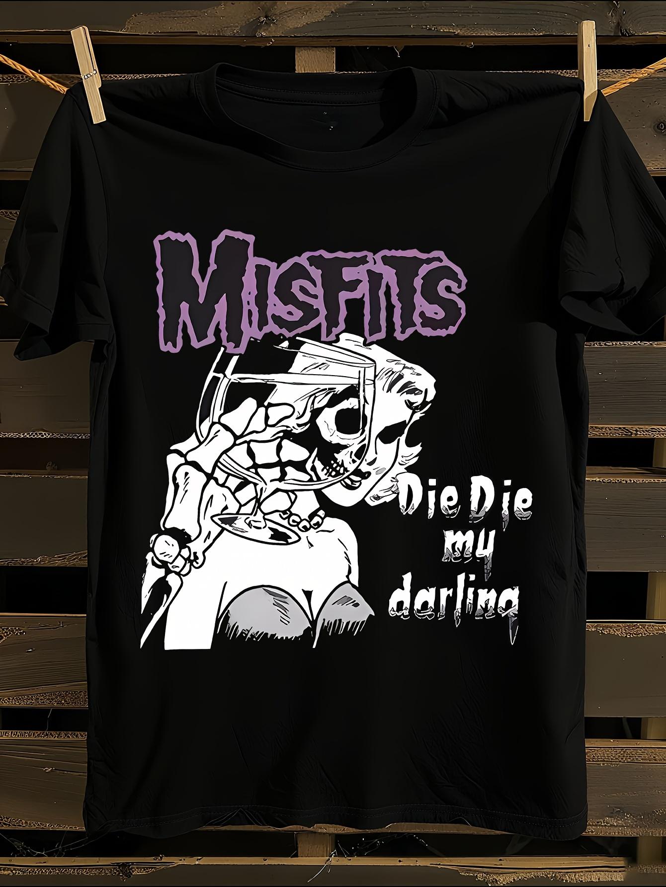 Misfit Die My Darkling Gothic Lettering Bat Graphic Tshirt S