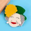 New Elegant Queen Elizabeth II Acrylic Brooches for Women's Clothing Glitter Crown Granny Figure Badges Pins Brooch Cute Jewelry