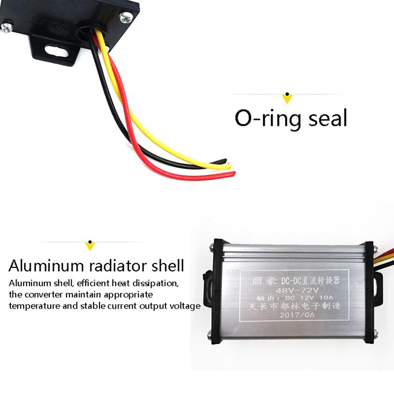 Transformatör DC 36V 48V 60V 72V 96V - 12V 10A 20A Elektrikli Bisiklet Dönüştürücü